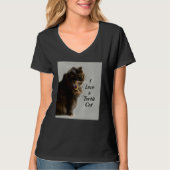 Ik hou van een Tortie Cat Feline Fotografisch T-shirt (Voorkant)