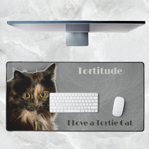 Ik hou van een Tortie Cat Feline Fotografische Tor Bureaumat