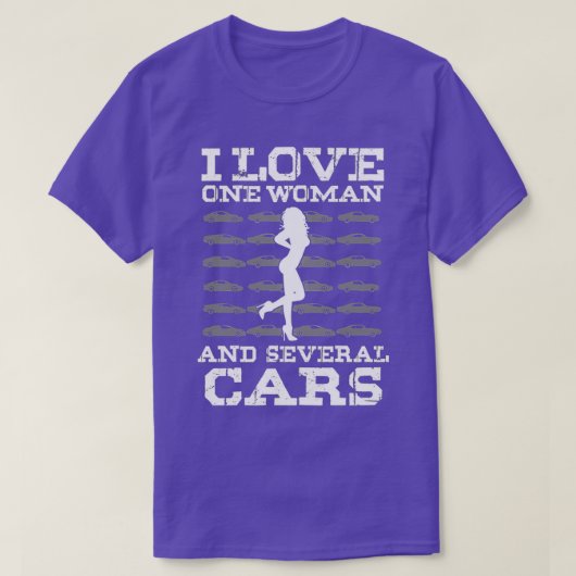 Ik hou van een vrouw en verschillende auto's Class T-shirt (Design voorkant)