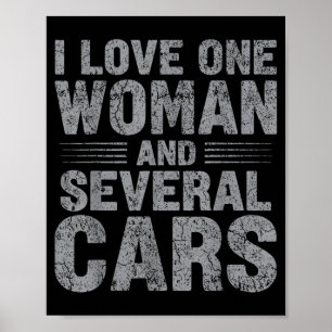 Ik hou van één vrouw en verschillende grappige aut poster