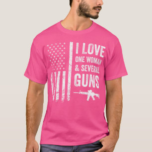 Ik hou van een vrouw en verschillende Pistolen Gra T-shirt