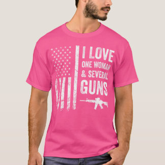 Ik hou van een vrouw en verschillende Pistolen Gra T-shirt