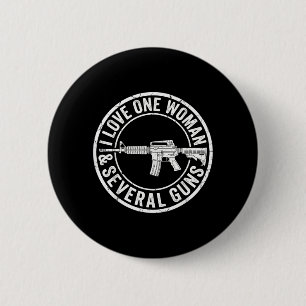 Ik hou van één vrouw verschillende geweren echtgen ronde button 5,7 cm