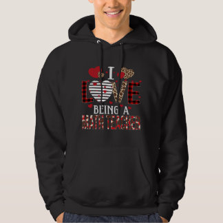 Ik hou van een Wiskunde leraar rode speldenharten Hoodie