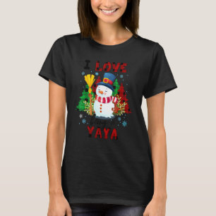 Ik hou van een Yaya Cute Snowman Funny Kerstmis G T-shirt