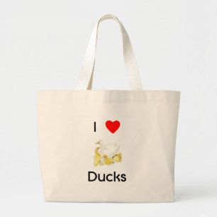Ik hou van eenden Bag Grote Tote Bag