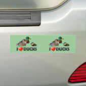 Ik hou van eenden bumpersticker (Op auto)