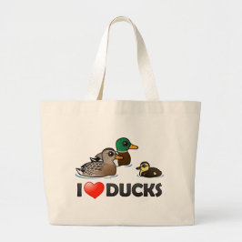 Ik hou van eenden grote tote bag