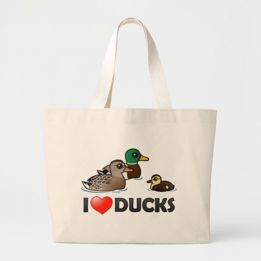 Ik hou van eenden grote tote bag (Voorkant)