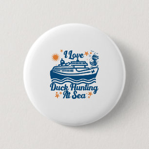 Ik hou van eenden jagen op zee cruise schip rubber ronde button 5,7 cm