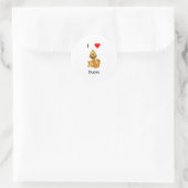 Ik hou van eenden ronde sticker (Tas)