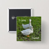 Ik hou van eenden! vierkant vierkante button 5,1 cm (Voorkant /achterkant)