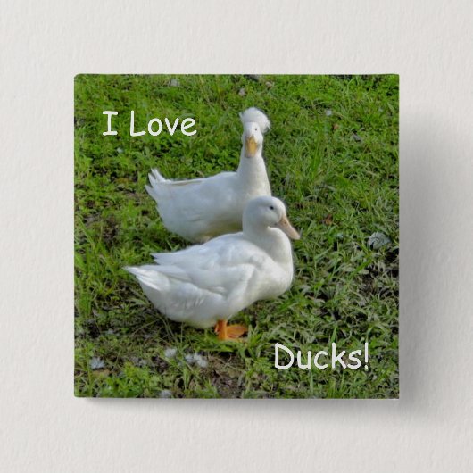 Ik hou van eenden! vierkant vierkante button 5,1 cm (Voorkant)