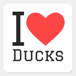 Ik hou van eenden vierkante sticker