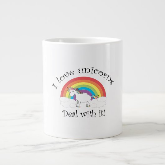Ik hou van eenhoorns. grote koffiekop (Voorkant)