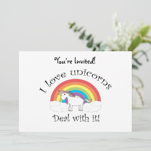 Ik hou van eenhoorns. kaart (Staand voorkant)