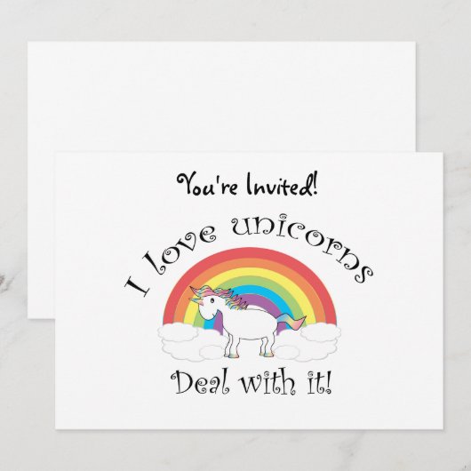 Ik hou van eenhoorns. kaart (Voorkant / Achterkant)