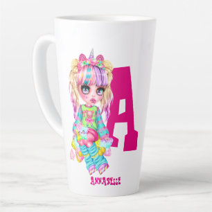 Ik hou van eenhoorns Kawaii Chibi meisje genoemd G Latte Mok