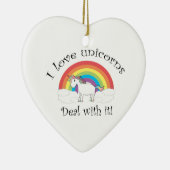 Ik hou van eenhoorns. keramisch ornament (Rechts)