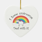 Ik hou van eenhoorns. keramisch ornament (Achterkant)