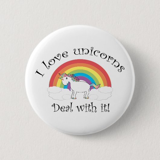 Ik hou van eenhoorns. ronde button 5,7 cm (Voorkant)