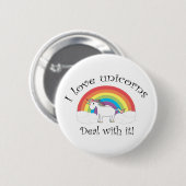 Ik hou van eenhoorns. ronde button 5,7 cm (Voorkant /achterkant)