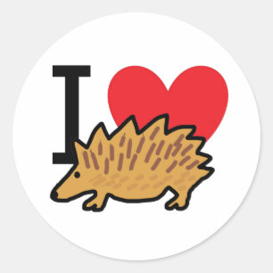 Ik hou van egel ronde sticker