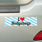 Ik hou van egels bumpersticker (Op auto)