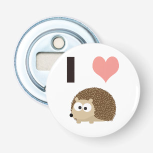 Ik hou van egels button flesopener