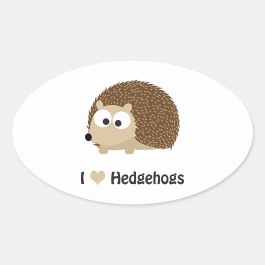 Ik hou van Egels Ovale Sticker (Voorkant)