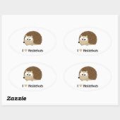 Ik hou van Egels Ovale Sticker (Vel)