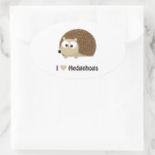 Ik hou van Egels Ovale Sticker (Tas)