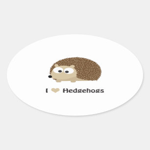 Ik hou van Egels Ovale Sticker