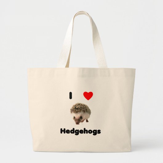 Ik hou van egelzak grote tote bag (Voorkant)