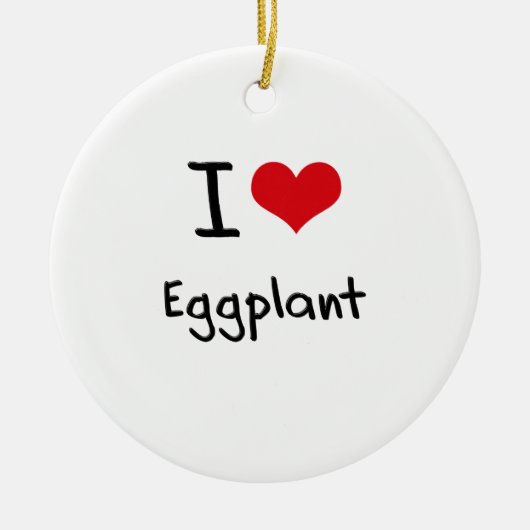 Ik hou van Eggplant Keramisch Ornament (Voorkant)