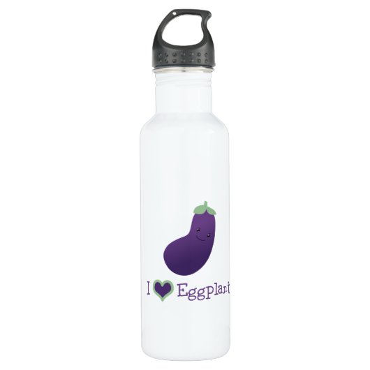 Ik hou van Eggplant Waterfles (Voorkant)