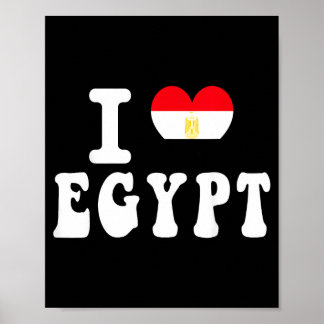 Ik hou van Egypte Hart Vlag Retro Reis Souvenir Poster