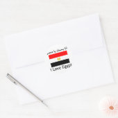 Ik hou van Egypte met vlag Ronde Sticker (Envelop)