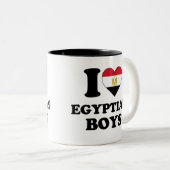 Ik hou van Egyptische jongens Tweekleurige Koffiemok (Voorkant rechts)