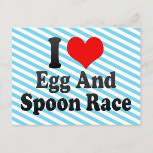 Ik hou van Ei en Spoon Race Briefkaart