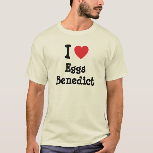 Ik hou van Eieren Benedict hart T-Shirt (Voorkant)