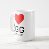 Ik hou van eieren sandwich koffiemok (Voorkant links)