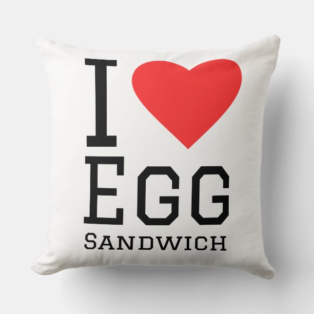 Ik hou van eieren sandwich kussen (Voorkant)