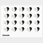 Ik hou van eksters, Waterverf ekster familie hart Hart Sticker (Vel)