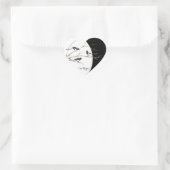 Ik hou van eksters, Waterverf ekster familie hart Hart Sticker (Tas)