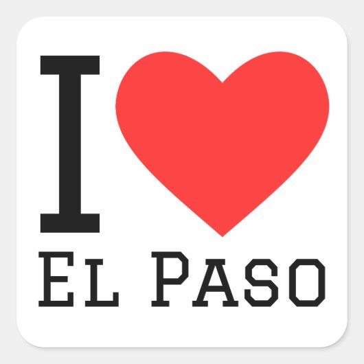 Ik hou van el paso vierkante sticker (Voorkant)