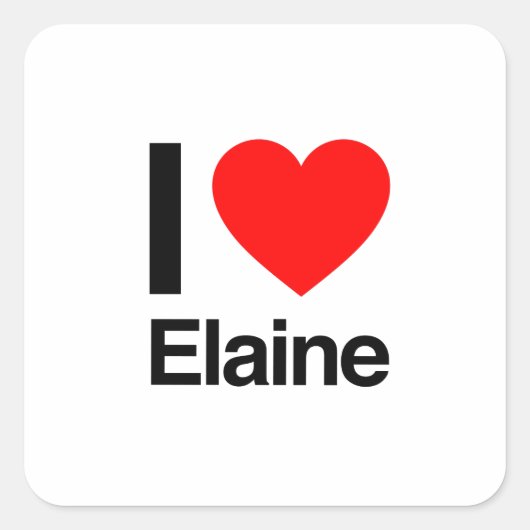 ik hou van elaine vierkante sticker (Voorkant)