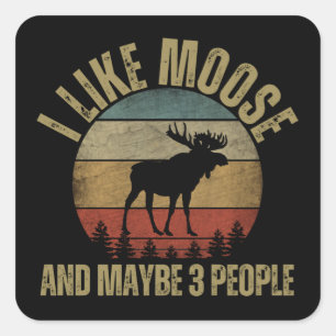 IK HOU VAN ELAND EN MISSCHIEN 3 MENSEN VIERKANTE STICKER