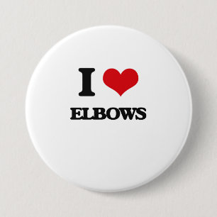 Ik hou van ELBOWS Ronde Button 7,6 Cm