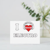 Ik hou van Electro Briefkaart (Staand voorkant)